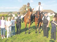 Police mount a town centre attraction