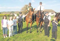 Police mount a town centre attraction