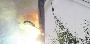 Pole fire pyrotechnics