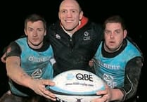 England rugby Star tindall passes a few tips to north tawton