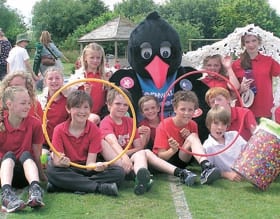 Choughy joins in the fun at Stoke Climsland