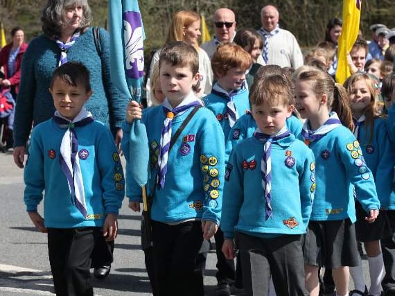 Scout groups parade in Tavistock to honour patron saint St George