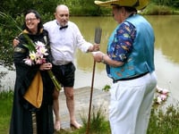 Holidaying couple have unique fishy wedding at Anglers' Paradise at Halwill Junction