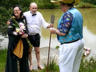 Holidaying couple have unique fishy wedding at Anglers' Paradise at Halwill Junction