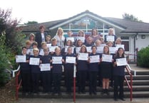 Year 7s at Callington College celebrate 100% attendance record