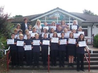 Year 7s at Callington College celebrate 100% attendance record