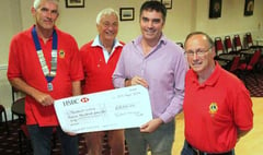 Tavistock Athletic Club presents £1,200 to Tavistock Lions Club