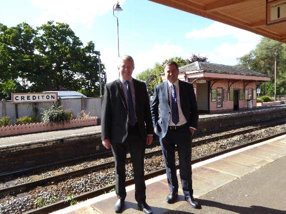 Mel Stride MP discusses potential rail service with leader of Mid Devon District Council