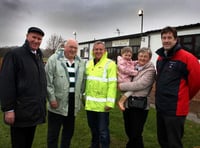 Air ambulance landing lights installed at North Tawton rugby pitch