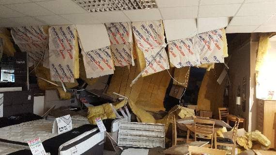 Freak storm causes water damage in Tavistock and lights up skies for over an hour