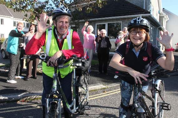 Tavistock's Mary Budge and Pam Smith cycle to Saltram House and back for charity