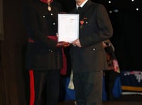 Long service medal for Tavistock firefighter Keith Lake