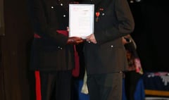 Long service medal for Tavistock firefighter Keith Lake