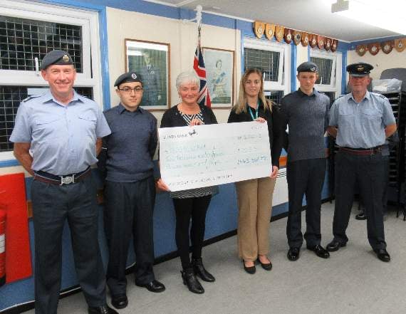 Okehampton Air Cadets raise more than £2,000 for Hospiscare in memory of Jennifer Bourne