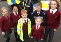 Bridestowe children enjoy road safety lesson with Okehampton PCSO
