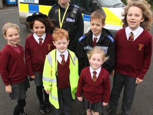 Bridestowe children enjoy road safety lesson with Okehampton PCSO