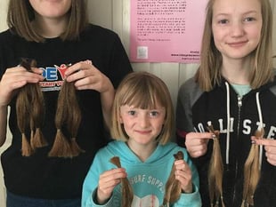 Three Okehampton sister donate their long locks to the Little Princess Trust