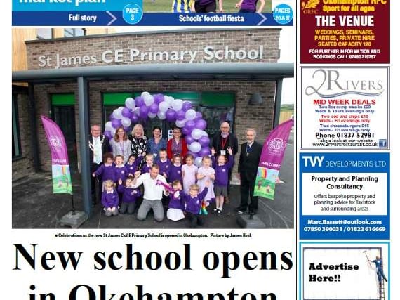 In this week's Times: New school building opens, Hatherleigh Market redevelopment given the go-ahead, all the local sport and more!