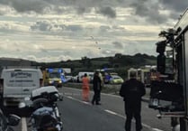 A30 closed both ways after six vehicle collision