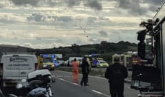 A30 closed both ways after six vehicle collision
