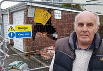 Classic car blocked in garage after prang