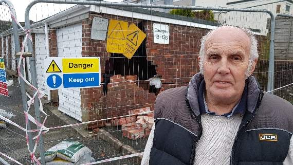 Classic car blocked in garage after prang