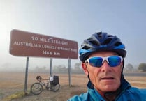Sticklepath's 'banker on a bike' more than halfway around the world