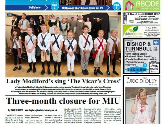 The big stories in today's Tavistock Times