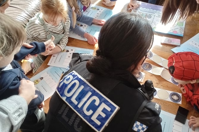 Tavistock police office Jenny Mashford helps children learn about the emergency services