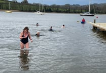 Swimmers take on the Tamar in icy fundraising dip
