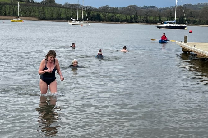 Taking a dip in the chilly Tamar to raise funds for Ukraine