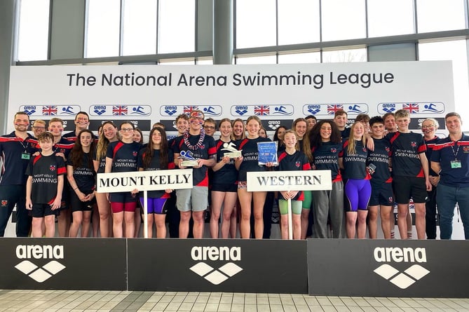 Mount Kelly swimmers celebrate victory in the national league