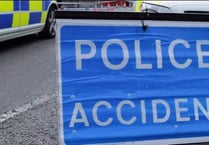 Crash blocking road in village near Okehampton this afternoon