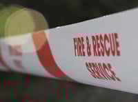 Outbuilding on fire