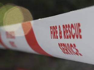 Outbuilding on fire