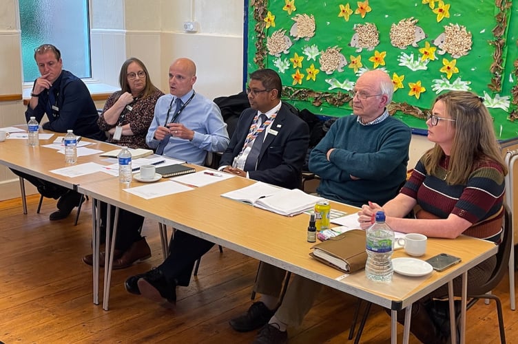 panel of GWR executives meet locals in Bere Alston church hall over Tamar Line train cancellations