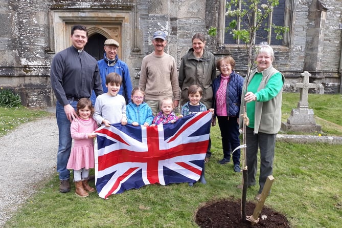 Tree planting at Buckland Monachorum parish church for the Queen’s Platinum Jubilee