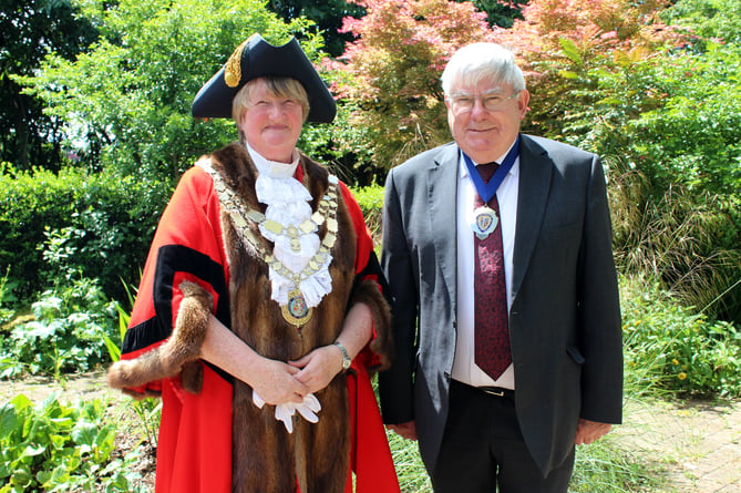 Mayor of West Devon and deputy Caroline Mott and Terry Pearce