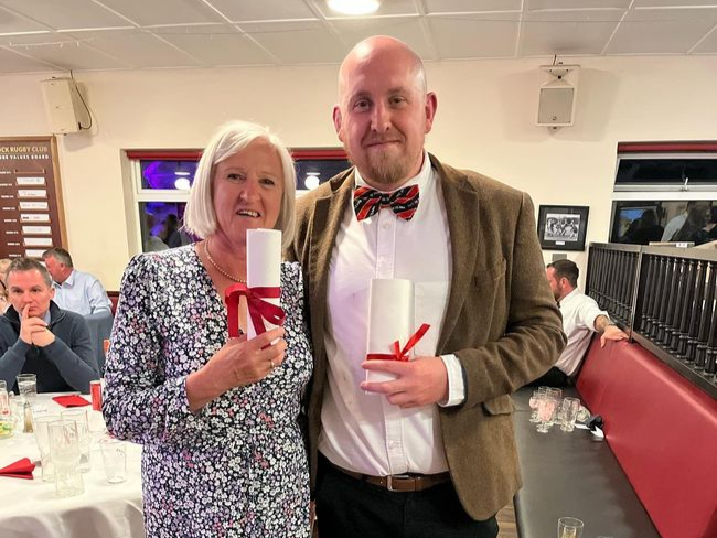 Hammy Kerswill and Mhairi McCall at the Tavistock Rugby Club awards night