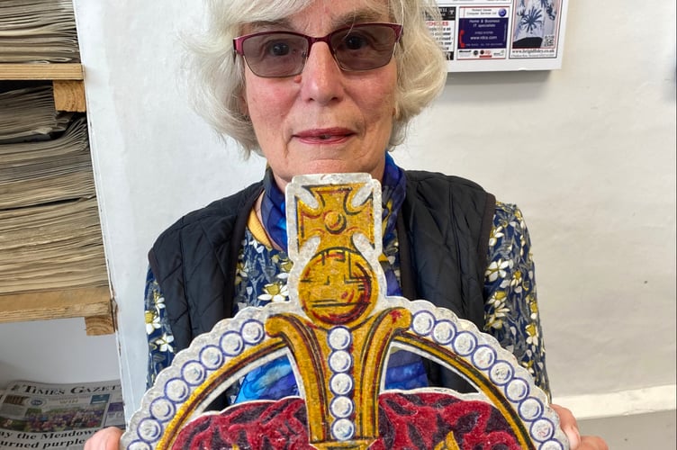 Rosemary Osborne with her jubilee crown.