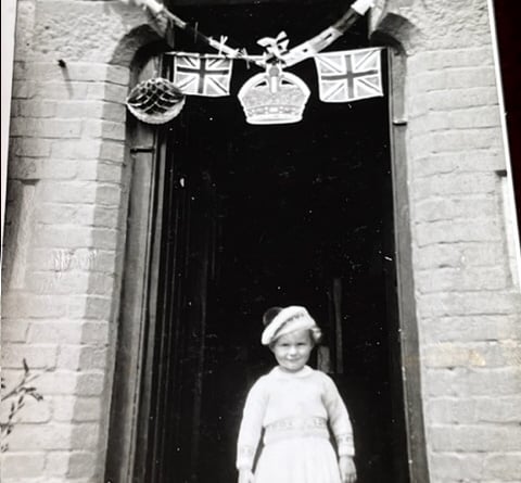 Rosemary Osbourne with crown decorations in 1953 for the Queen’s Coronation