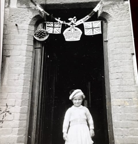 Rosemary Osbourne with crown decorations in 1953 for the Queen’s Coronation