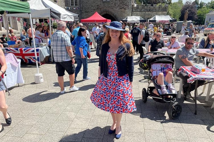 Anita Cawley in Tavistock for the jubilee celebrations