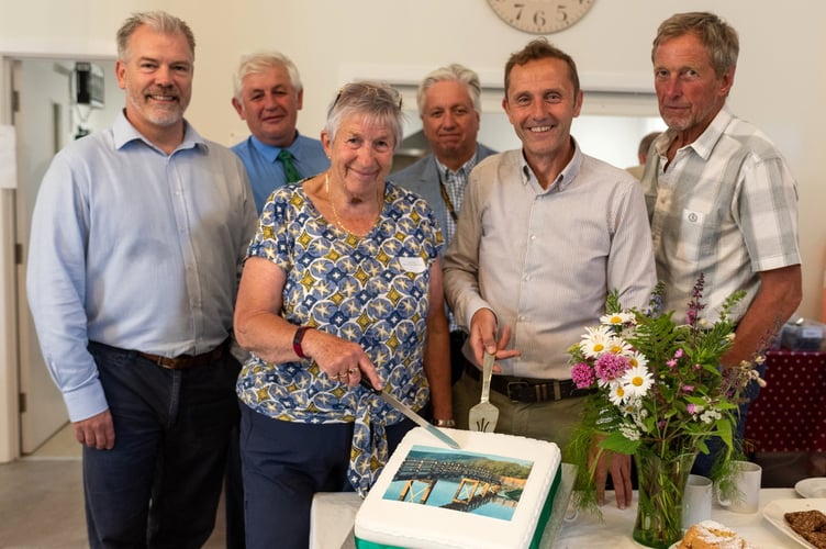 The Tamar Valley AONB team with the cake to celebrate the opening of the new walkway at Calstock