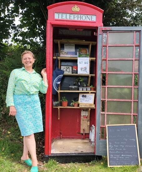 Addy with phone box, Horndon