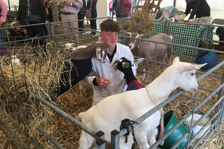 Sam Owen with his goats