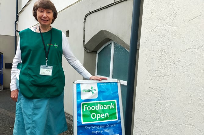 Tavistock Food Bank and volunteer co-ordinator Linda Medland