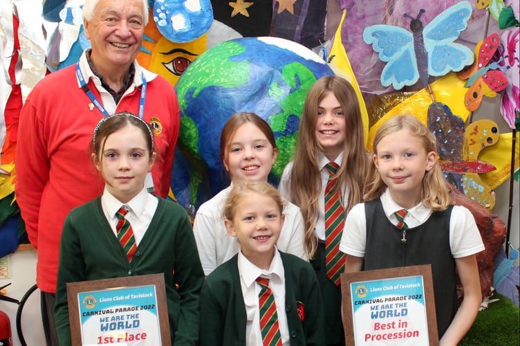 Presentation of certificate by Lions  to St Rumons and St Peters for best in procession for carnival
