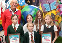 Schools presented for best entry in Tavistock Carnival