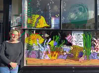 Festive window art inspired by Paddington star's debut novel